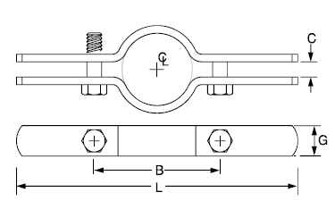 Steel Galvanised Riser Clamp with Bolt, Pipe Holder UL Standard
